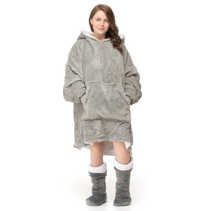 Plain Grey Hoodie Blanket