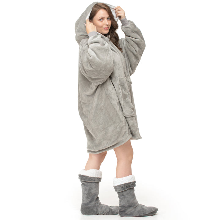 Plain Grey Hoodie Blanket