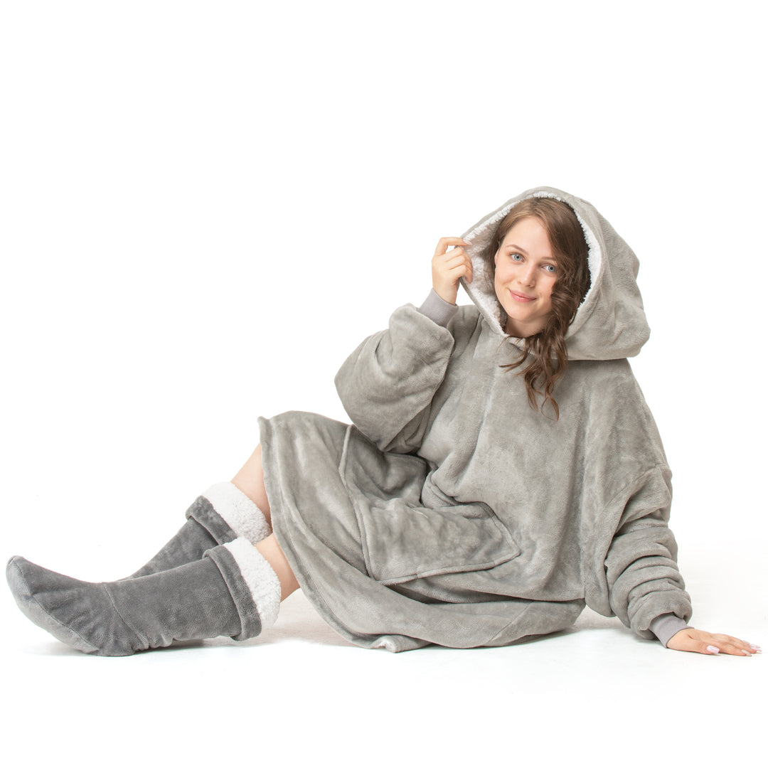Plain Grey Hoodie Blanket
