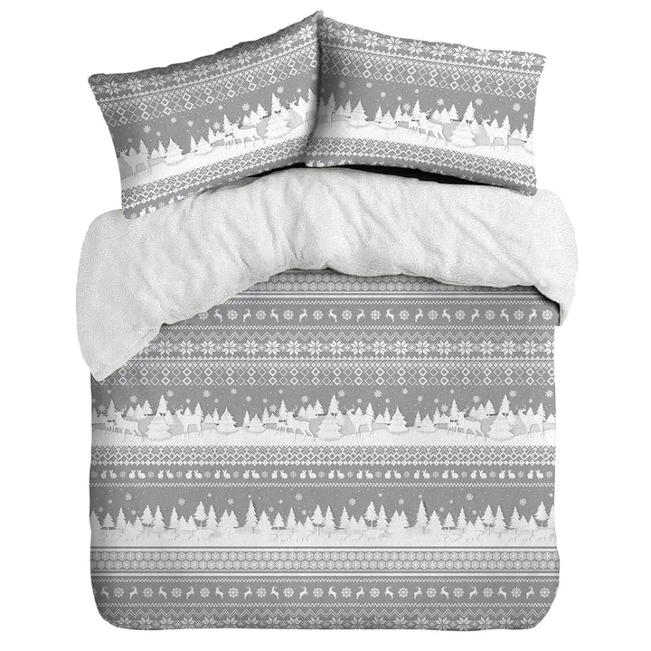 Nordic Grey Teddy Duvet Cover Set