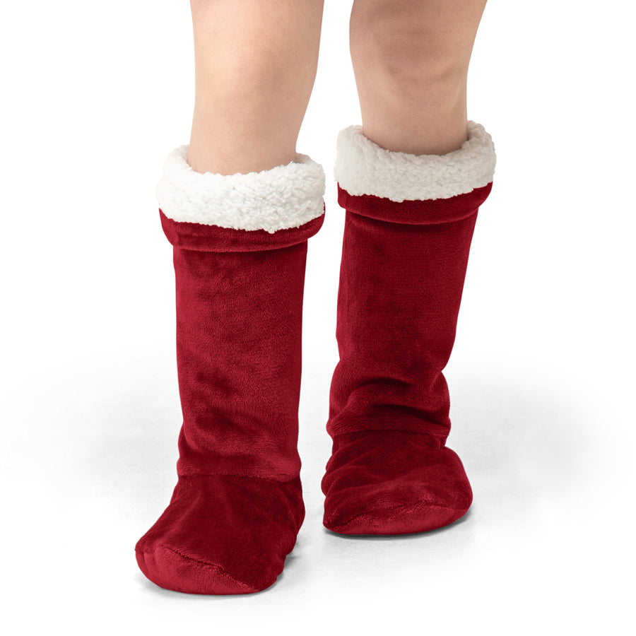 Red Sherpa House Socks