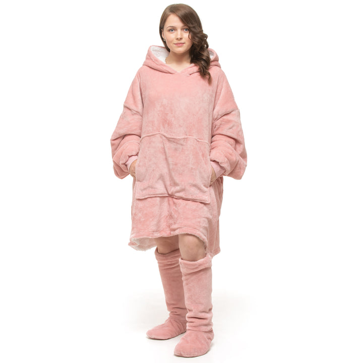 Plain Blush Hoodie Blanket