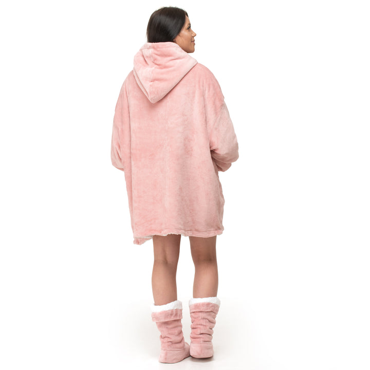 Plain Blush Hoodie Blanket