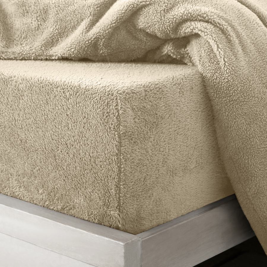 Taupe Brown Teddy Fitted Sheet