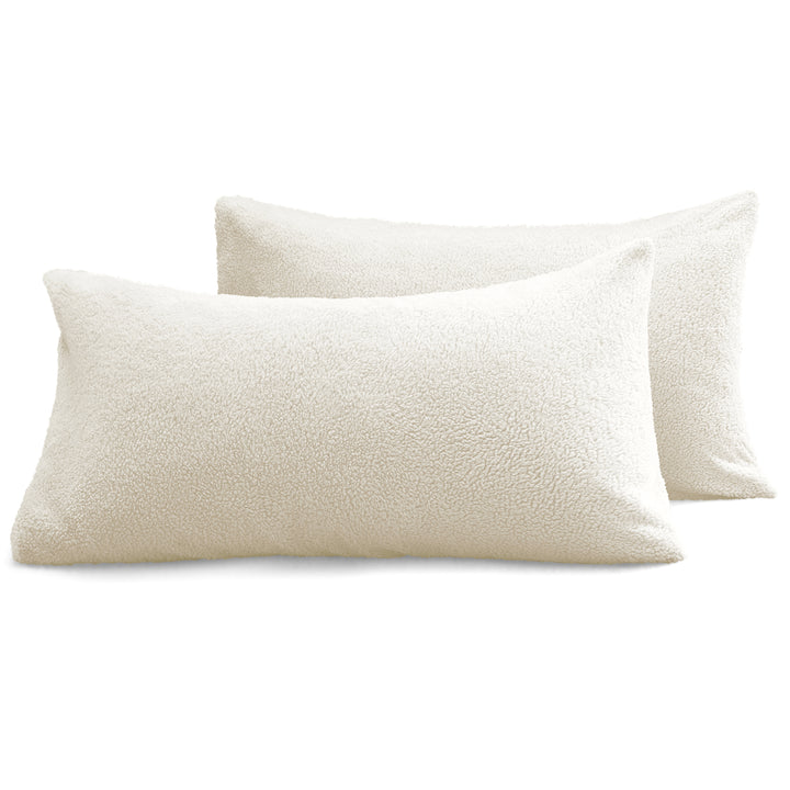 Cream Teddy Pillowcase Pair