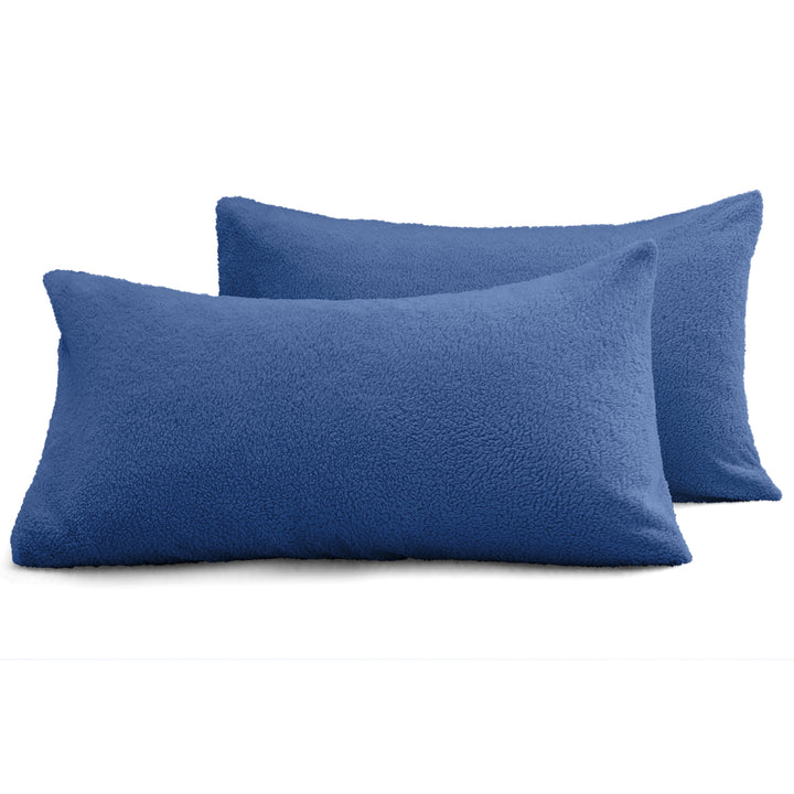 French Blue Teddy Pillowcase Pair