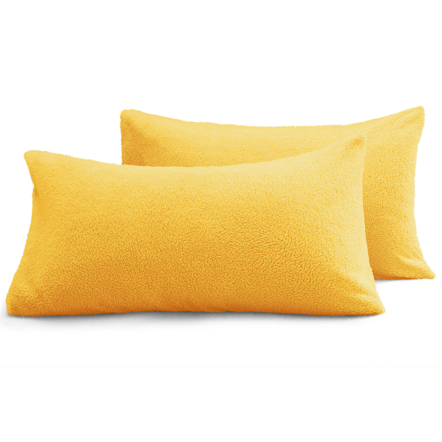 Ochre Teddy Pillowcase Pair