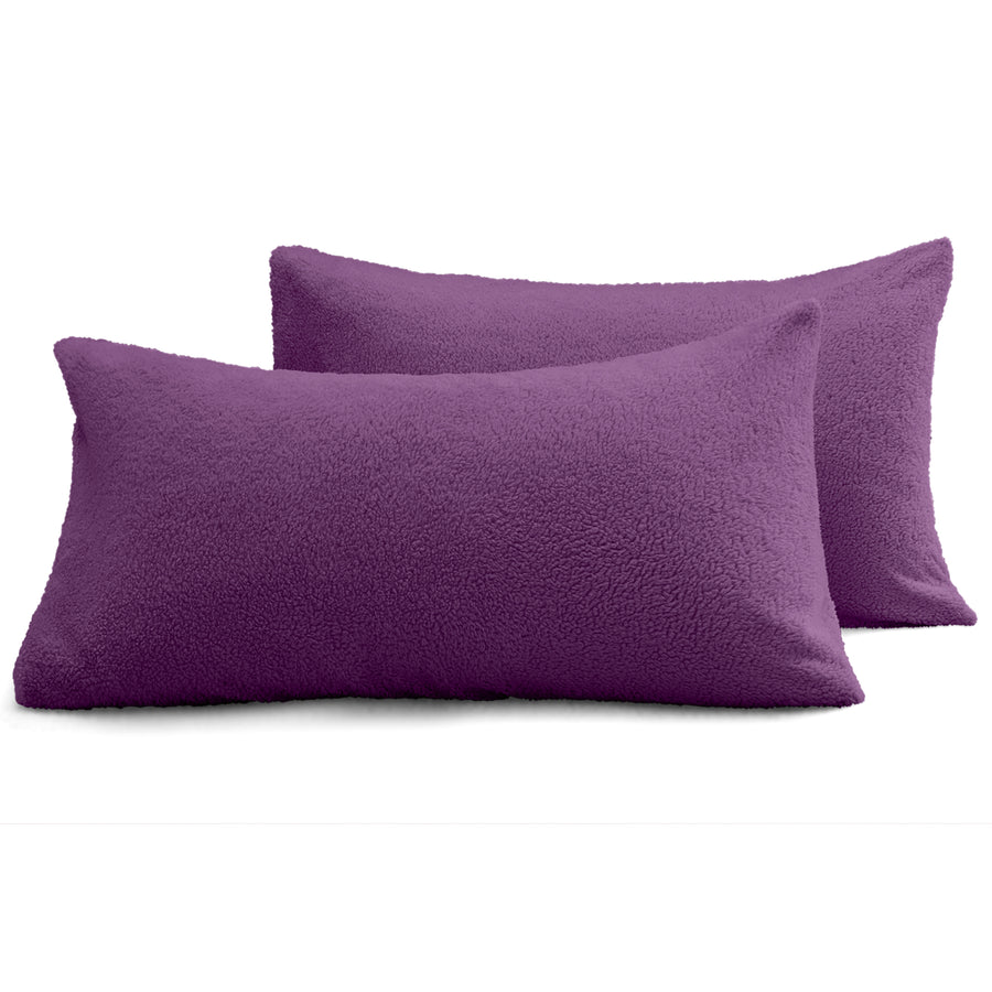 Purple Teddy Pillowcase Pair