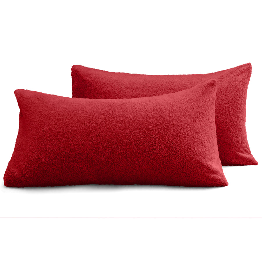 Red Teddy Pillowcase Pair