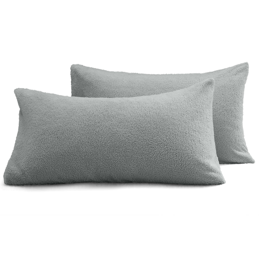 Grey Teddy Pillowcase Pair