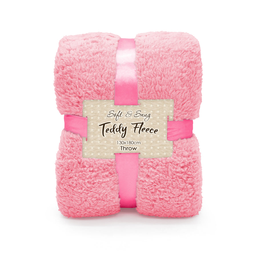 Blush Teddy Sherpa Throw