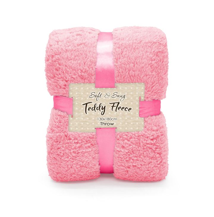 Blush Teddy Sherpa Throw