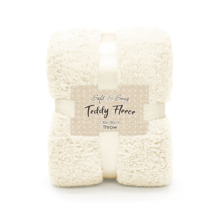 Cream Teddy Sherpa Throw