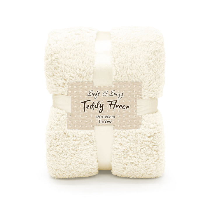 Cream Teddy Sherpa Throw