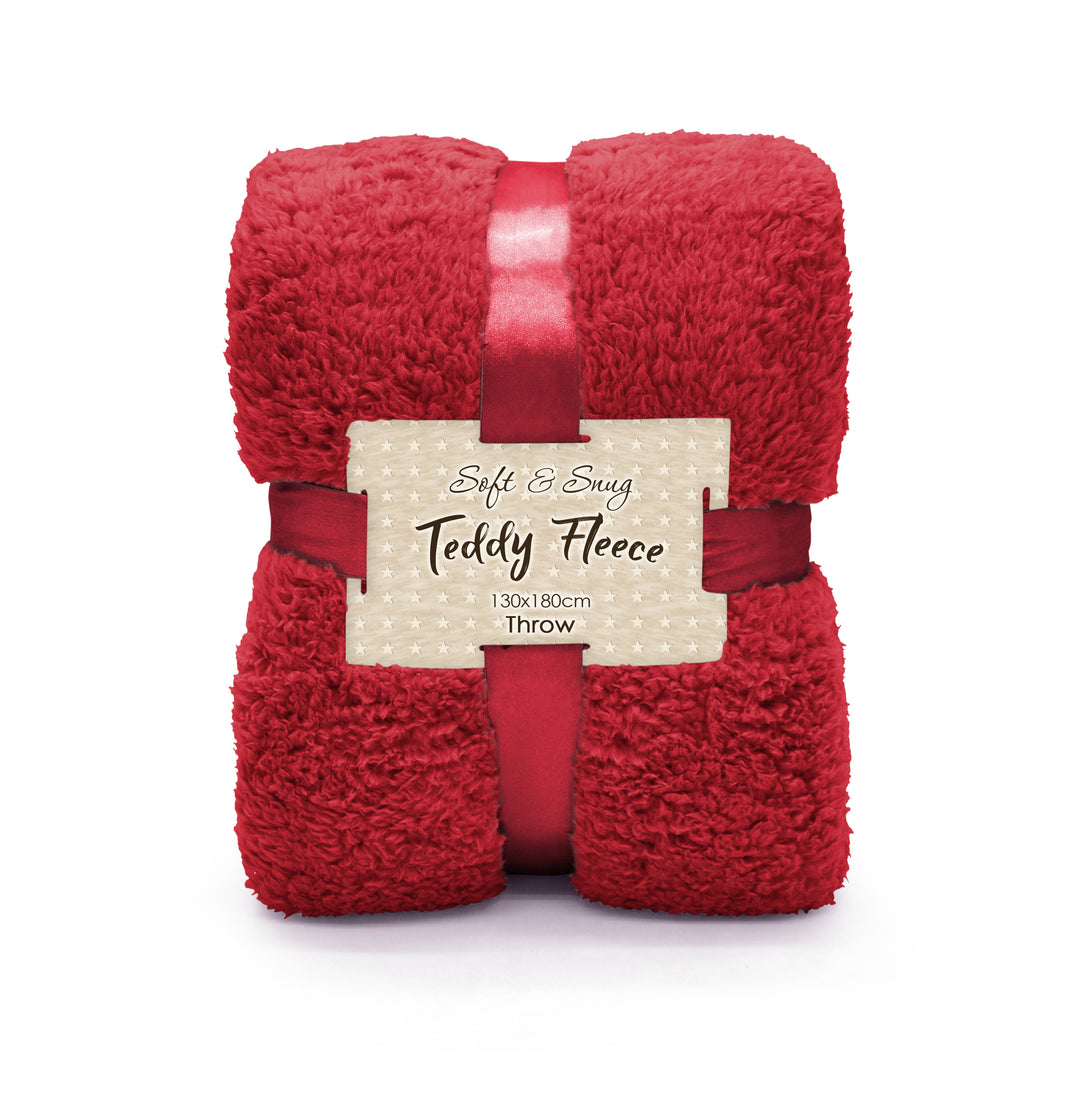 Red Sherpa Fleece Throw