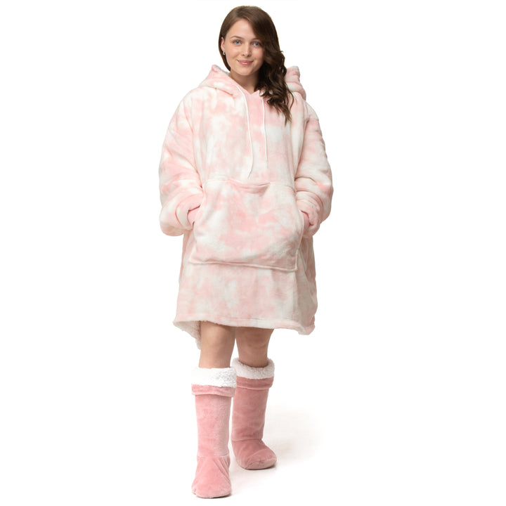 Pink Tie Dye Hoodie Blanket