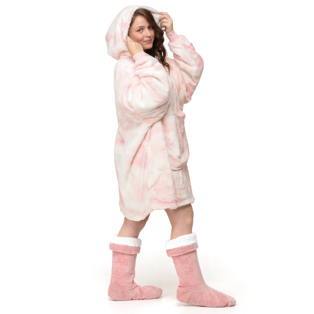 Pink Tie Dye Hoodie Blanket