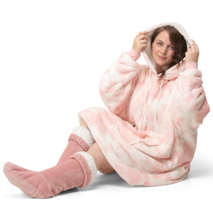 Pink Tie Dye Hoodie Blanket