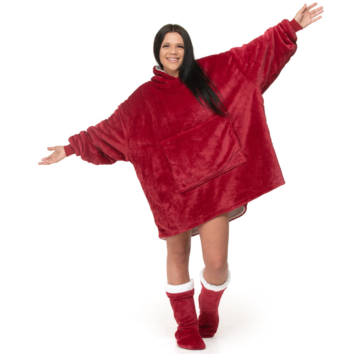 Plain Red Hoodie Blanket