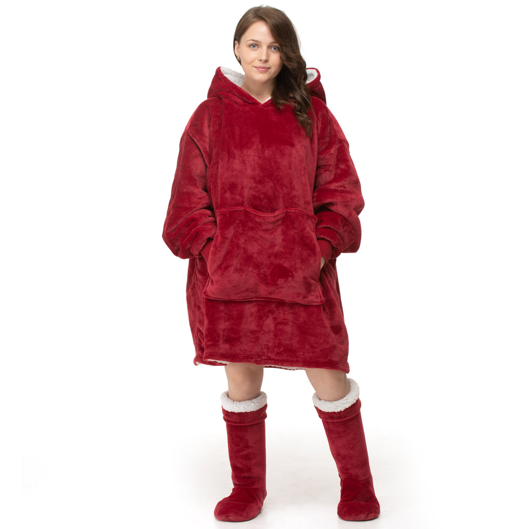Plain Red Hoodie Blanket
